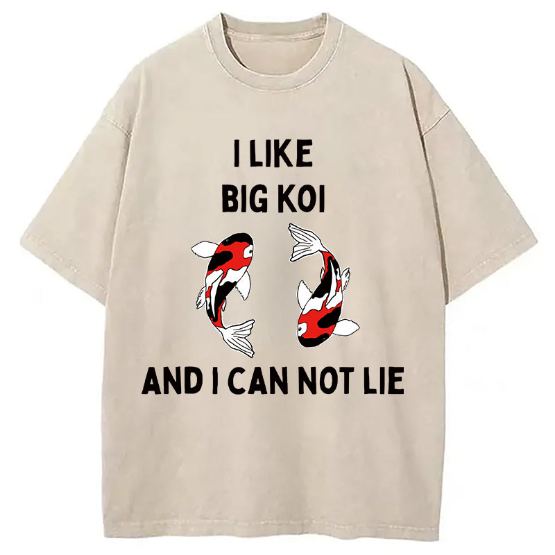 Vintage Koi Fish I Like Big Koi Washed T-Shirt