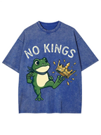 Unisex Frog Against the Crown Printed Washed Tee