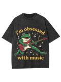 Unisex I’m obsessed with music Printed Washed Tee