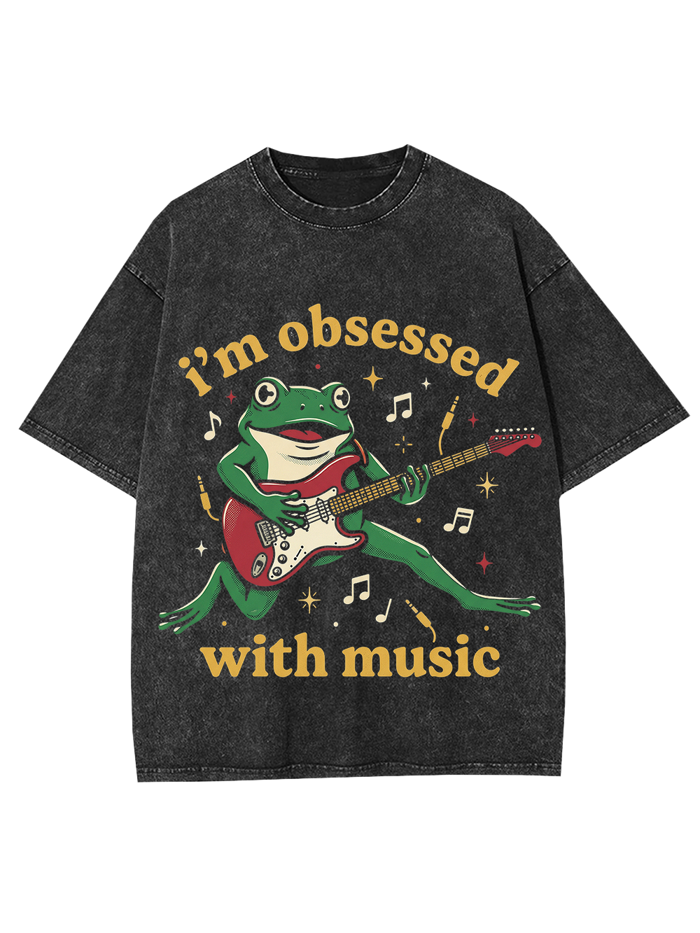 Unisex I’m obsessed with music Printed Washed Tee