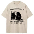 Cat Admiring Himself Washed T-Shirt