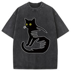 Hug A Black Cat Washed T-Shirt
