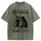 Raccoon Not Studied Washed T-Shirt