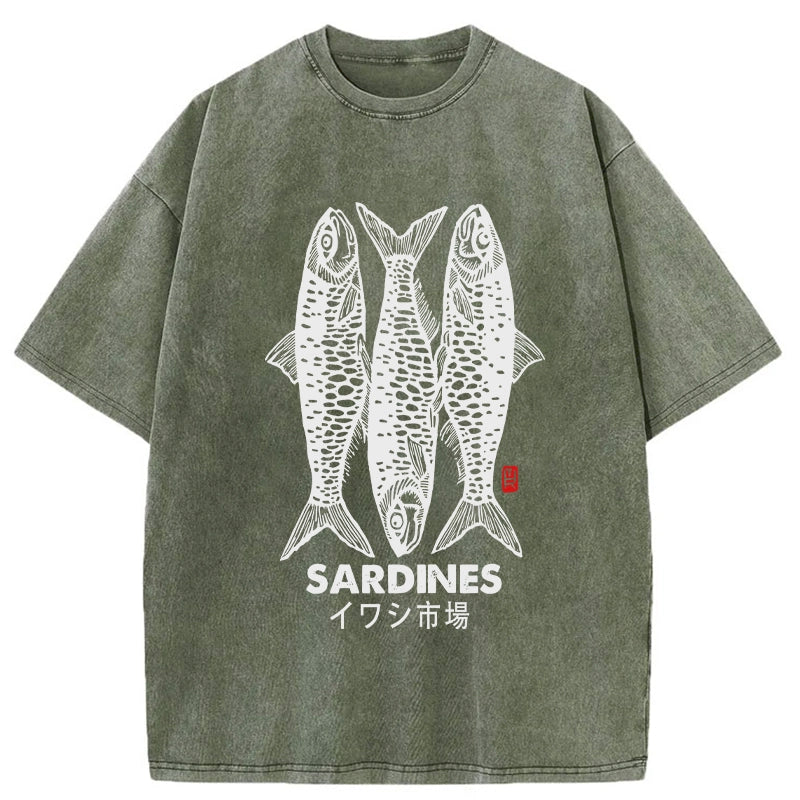 Sardines Market Washed T-Shirt