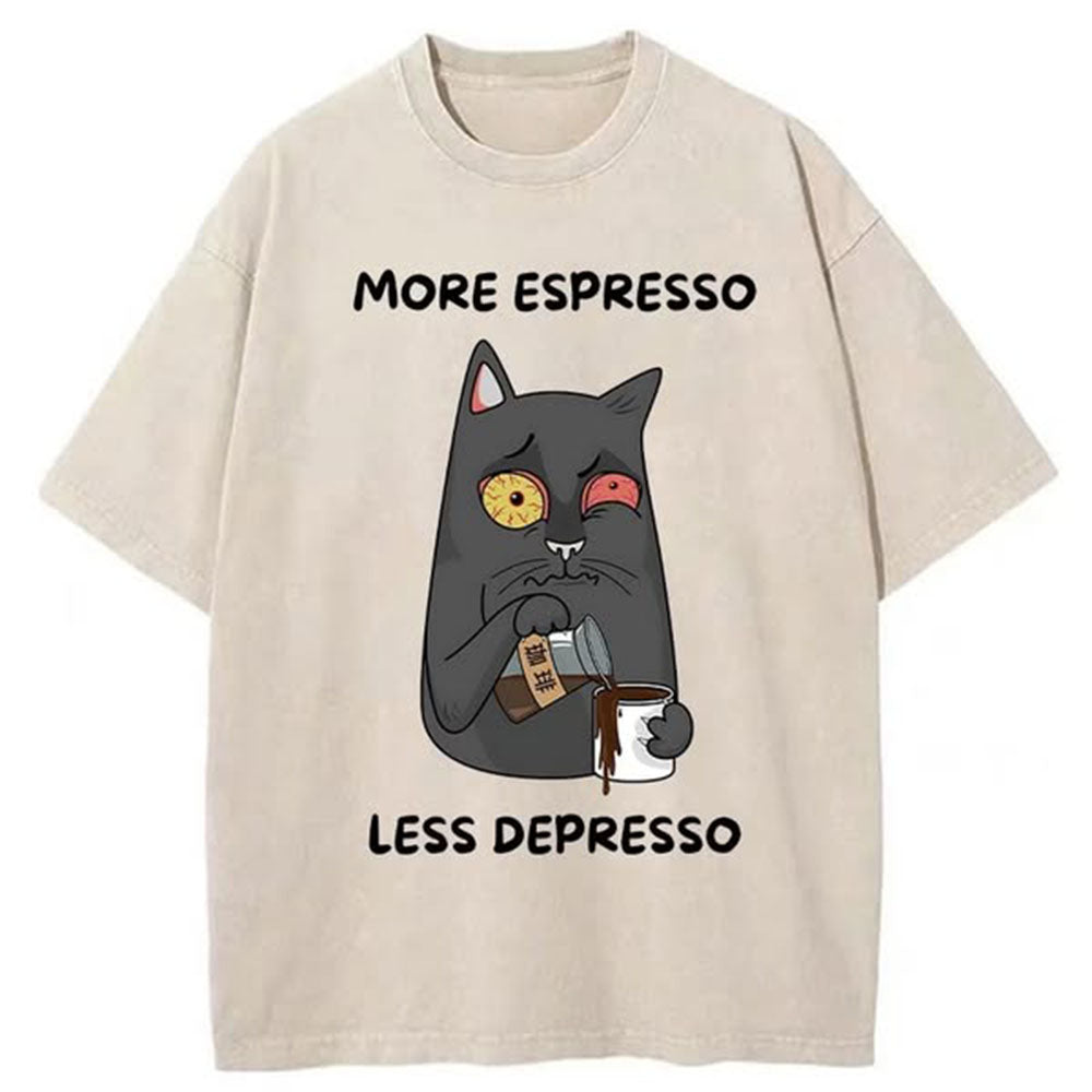 Japan More Espresso Less Depresso Washed T-Shirt