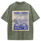Japan Vintage Stamp Washed T-Shirt