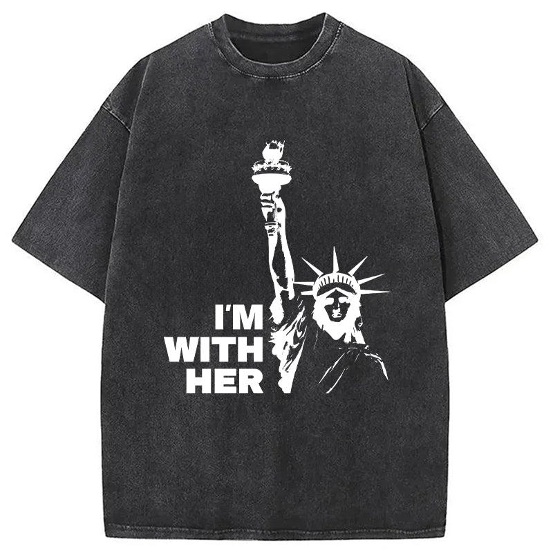 I'm With Her Washed T-Shirt