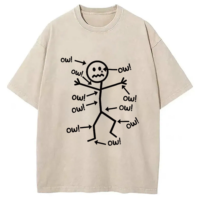 Ow Ow Ow Funny Scream Washed T-Shirt