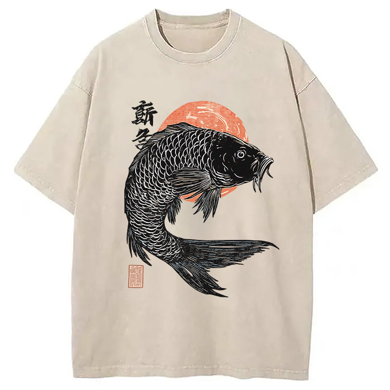 Vintage Koi Rice Sack Washed T-Shirt