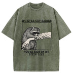 Unisex Raccoon Bites Washed T-Shirt