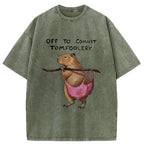 Unisex Capybaras That Do Bad Things Washed T-Shirt