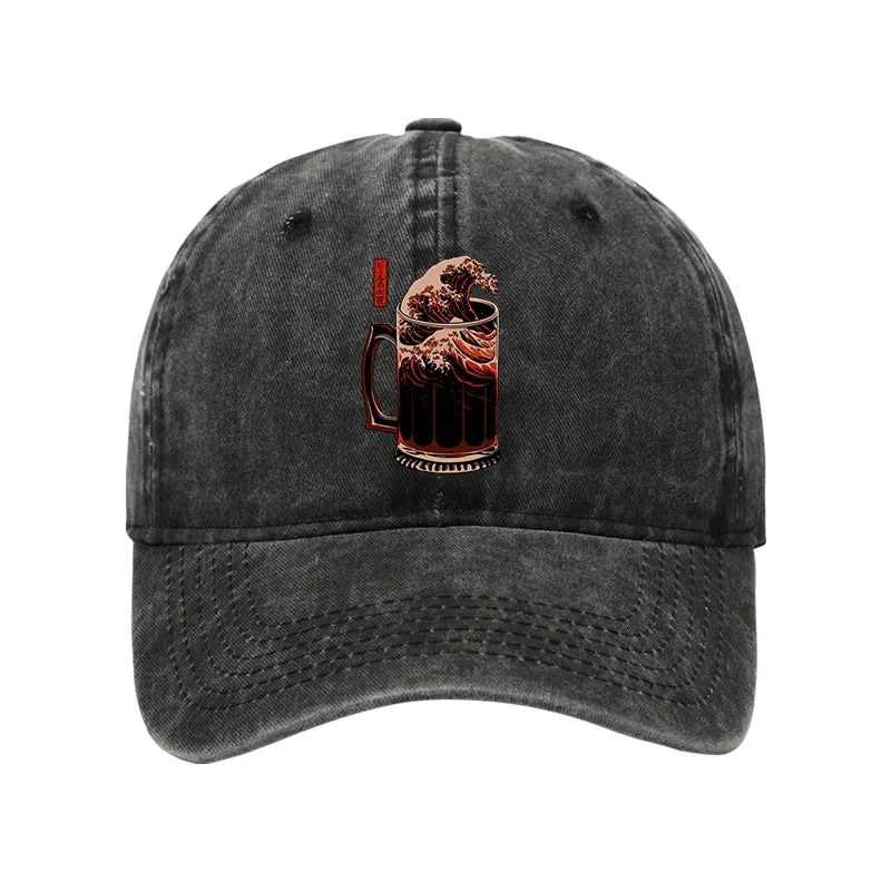 The Great Wave Of Beer Japanese Washed Cap