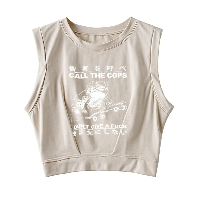 I Don't Care Sleeveless Crop Top