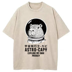 Astronaut Capybara Washed T-Shirt