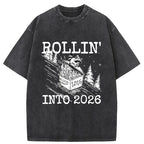 Unisex Rollin' Into 2026 Washed T-Shirt