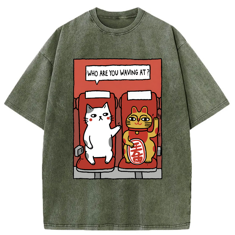 Unisex Who Are You Waving At Washed T-Shirt