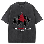 Unisex Cat Party Washed T-Shirt