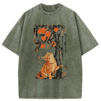 Unisex Orange Cat Wants To Eat Oranges Washed T-Shirt