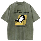 Unisex Unavailable Cat Washed T-Shirt