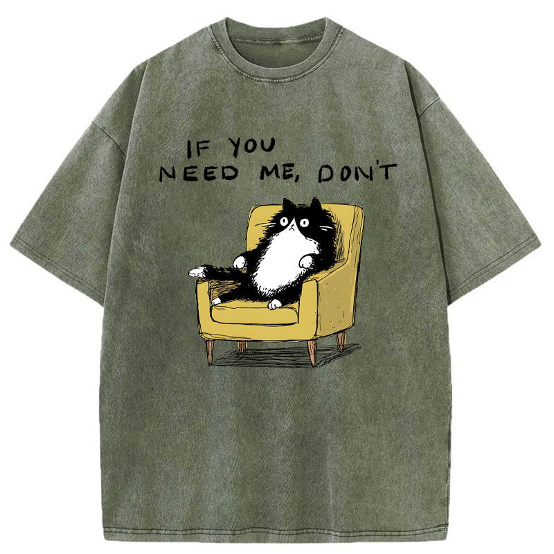 Unisex Unavailable Cat Washed T-Shirt