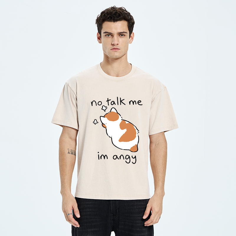 Unisex Cat Refused To Communicate Washed T-Shirt