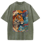 Unisex Tiger Of The Cloud Sea Washed T-Shirt