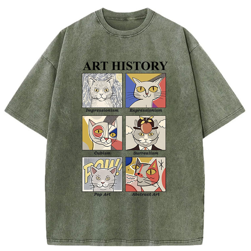 Unisex Art History About Cats Washed T-Shirt