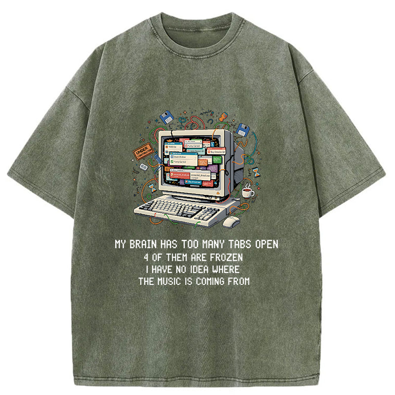 Unisex My Brain Has Crashed Washed T-Shirt