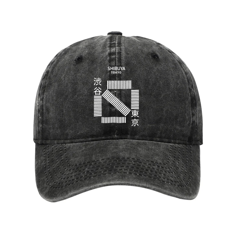 Japanese Shibuya Crossing Washed Cap