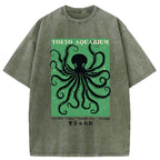 Unisex Tokyo Japanese Aquarium Washed T-Shirt