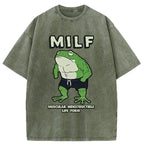Unisex MILF Frog Washed T-Shirt