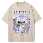 Huh Cat Chonky Ben Meme Washed T-Shirt