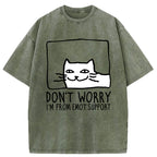 Unisex Emotional Support Cat Washed T-Shirt