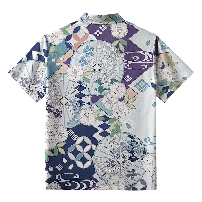 Floral And Umbrella Button-up Shirt