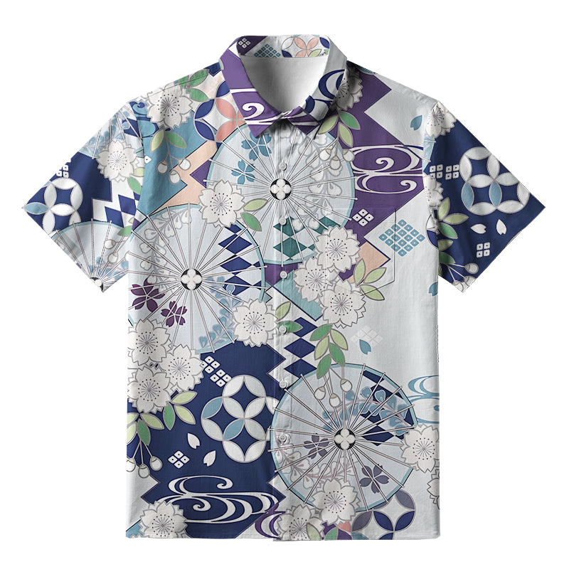 Floral And Umbrella Button-up Shirt