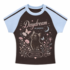 Daydream Cat Stripe Raglan Baby Tee