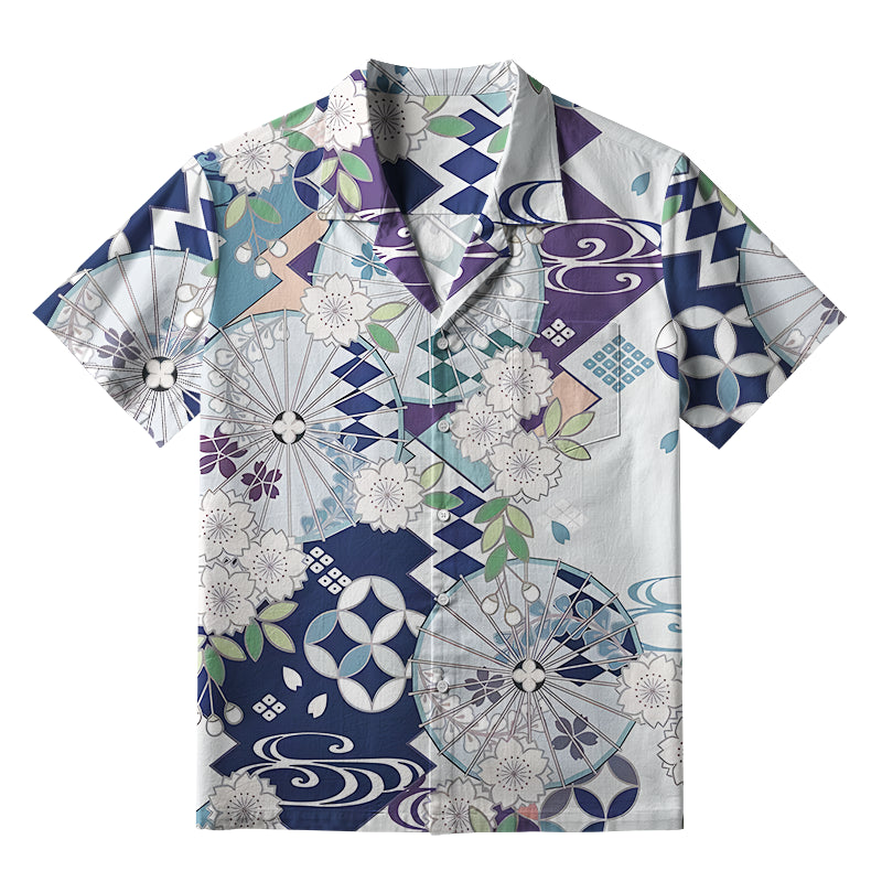 Floral And Umbrella Aloha Hawaiian Shirt