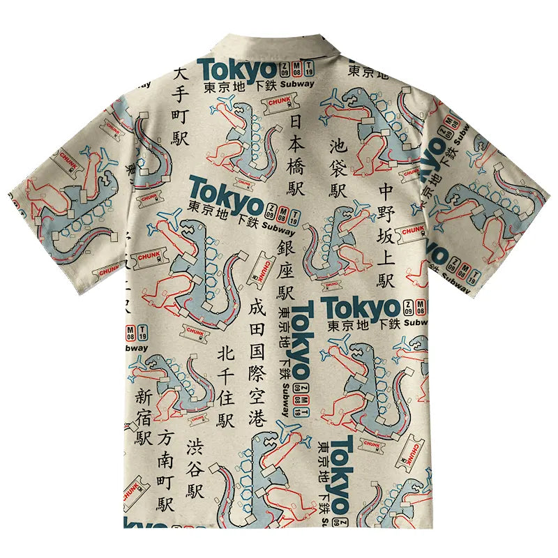 Funny Tokyo Subway Map Aloha Hawaiian Shirt