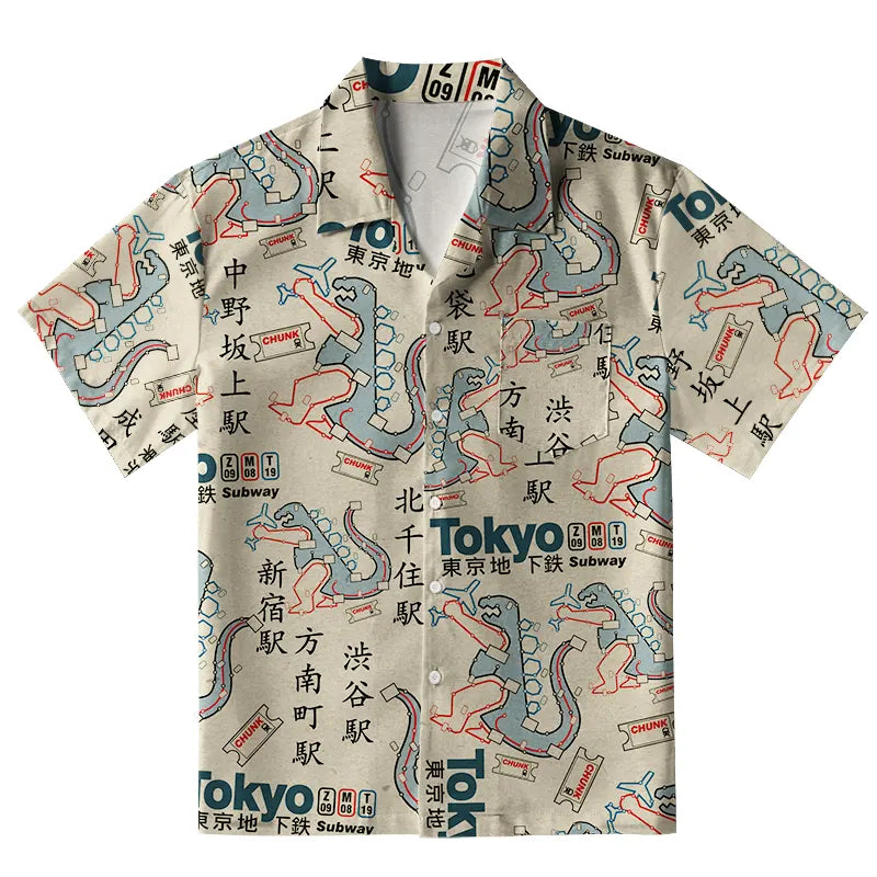 Funny Tokyo Subway Map Aloha Hawaiian Shirt