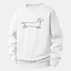 Line Dachshund Print Relax Fit Sweatshirt
