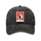 Cute Black Cat Japanese Washed Cap