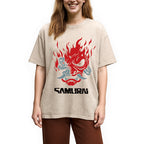 Vintage Samurai Retro Japanese Washed T-Shirt