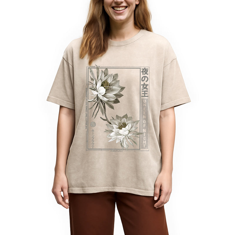 Japanese Epiphyllum Washed T-Shirt