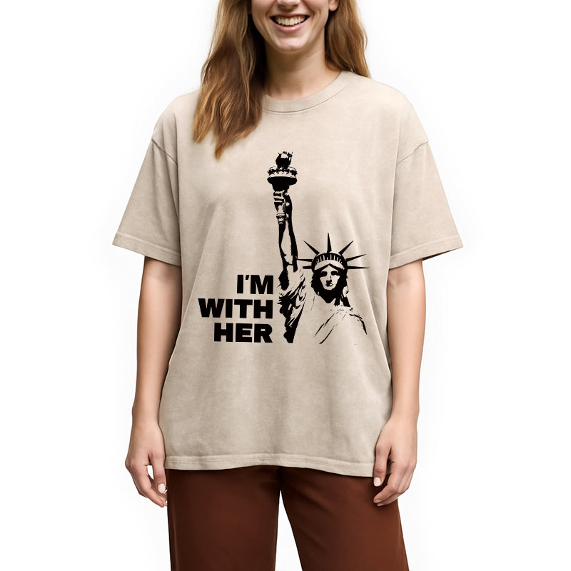 I'm With Her Washed T-Shirt