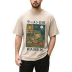Japanese Frog Eating Ramen Washed T-Shirt