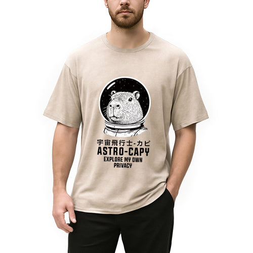 Astronaut Capybara Washed T-Shirt