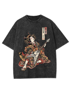 Unisex Geisha Riot Printed Washed Tee