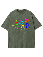 Unisex Dance Till Collapse Printed Washed Tee