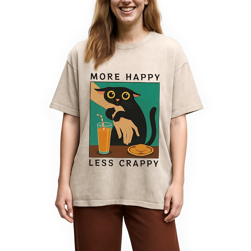 Cat Hugging Person Washed T-Shirt