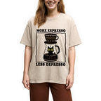 Cats And Coffee Washed T-Shirt